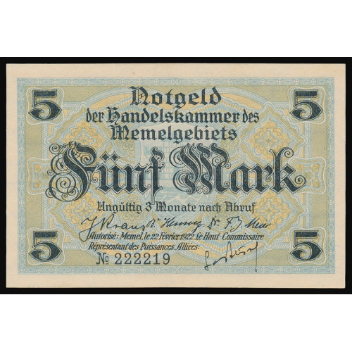 Memel, 5 Mark 1922, 222219