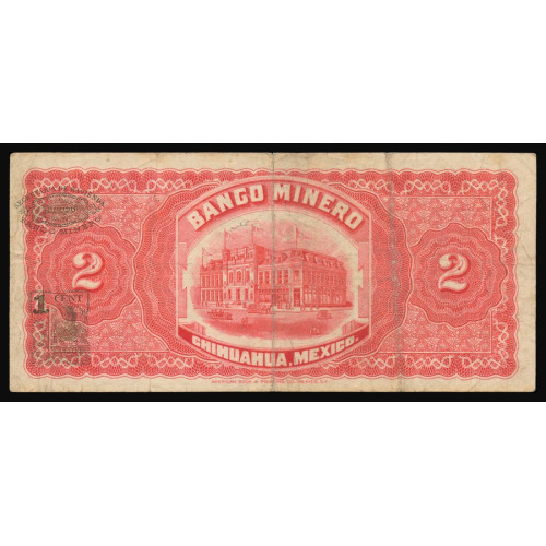 Mexico - El Banco Minero de Chihuahua, 2 Pesos 1914, 378906