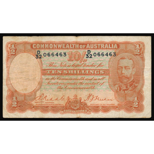 Australia, 10 Shillings 1936-39, D/32 066463