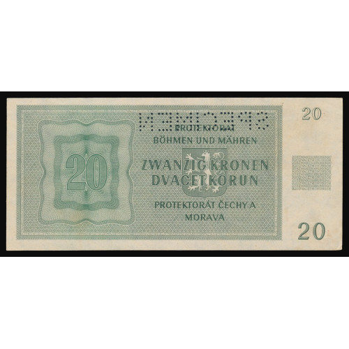 Bohemia & Moravia, 20 Korun 1944, 410016, Specimen