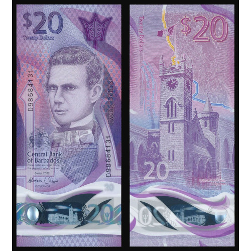 Barbados, 20 Dollars 2022 (Polymer)