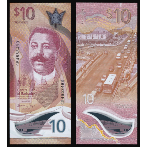 Barbados, 10 Dollars 2022 (Polymer)