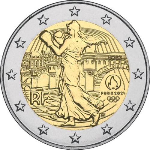 France, 2 Euro 2023, Olympic Games Paris 2024 "The Sower" (coincard)