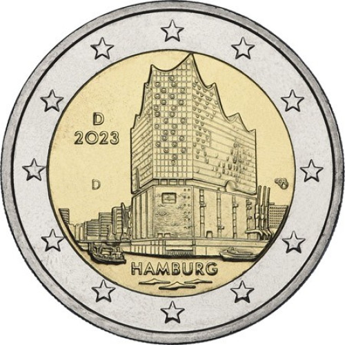 Germany, 2 Euro 2023, Hamburg - The Elbphilharmonie (G)