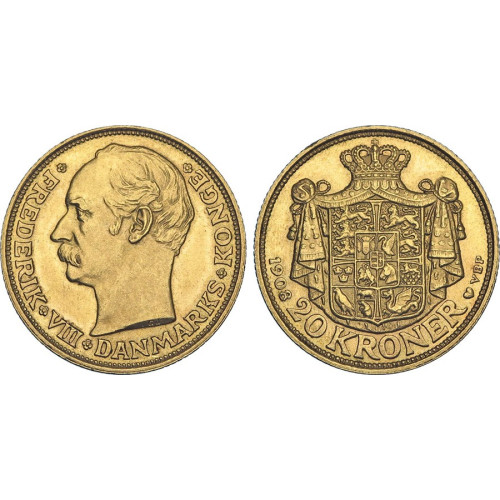 Denmark, 20 Kroner (Frederik VIII)