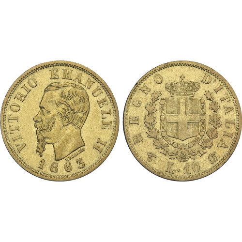 Itālija, 10 Liras (Vittorio Emanuele II)