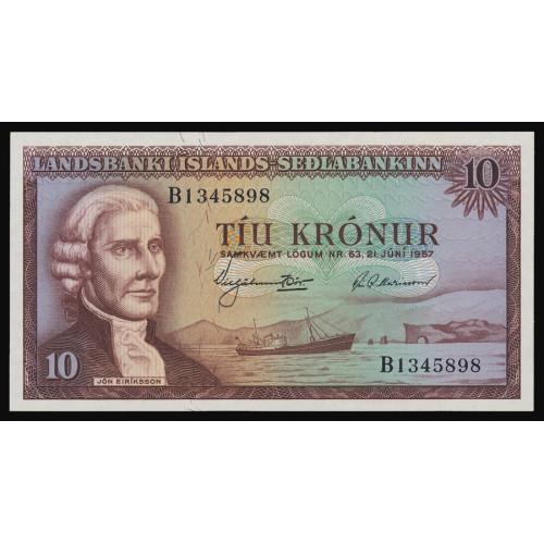 Iceland, 10 Kronur 1957