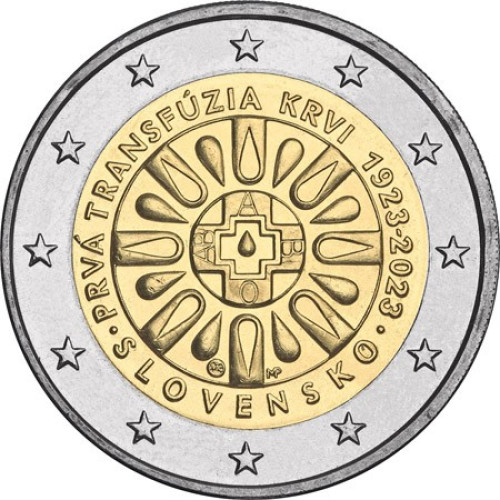 Slovakia, 2 Euro 2023, 100th Anniversary of the First Blood Transfusion in Slovakia