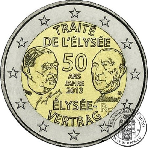 France, 2 Euro 2013, 50th anniversary of the Elysee Treaty