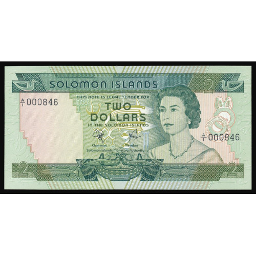 Solomon Islands, 2 Dollars 1977 (low numbers)