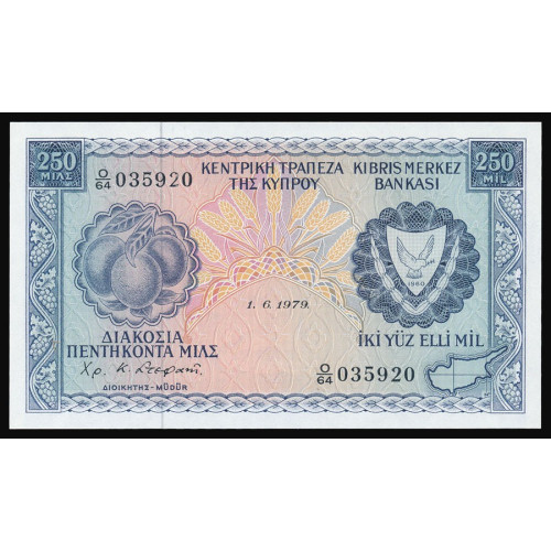 Cyprus, 250 Mils 1979