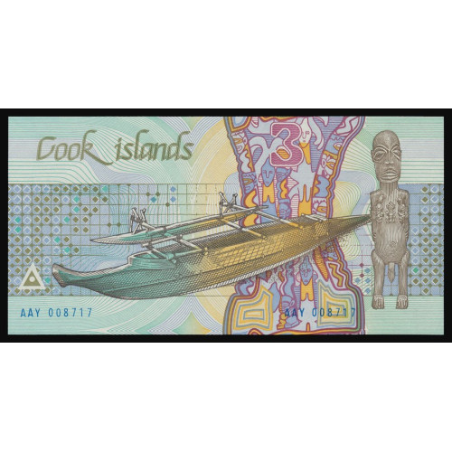 Cook Islands, 3 Dollars 1987