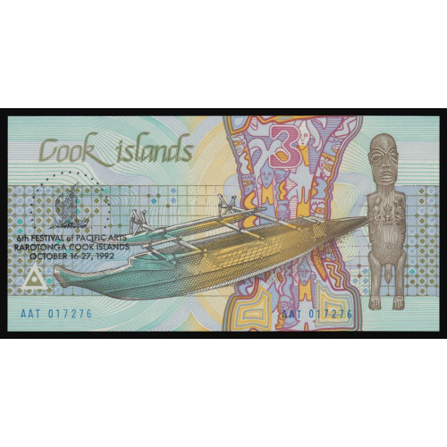 Cook Islands, 3 Dollars 1992, Commemorative