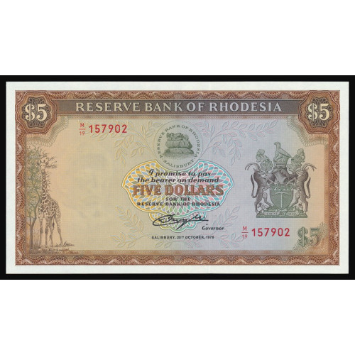 Rhodesia, 5 Dollars 20.10.1978