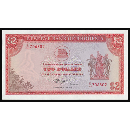 Rhodesia, 2 Dollars 24.05.1979