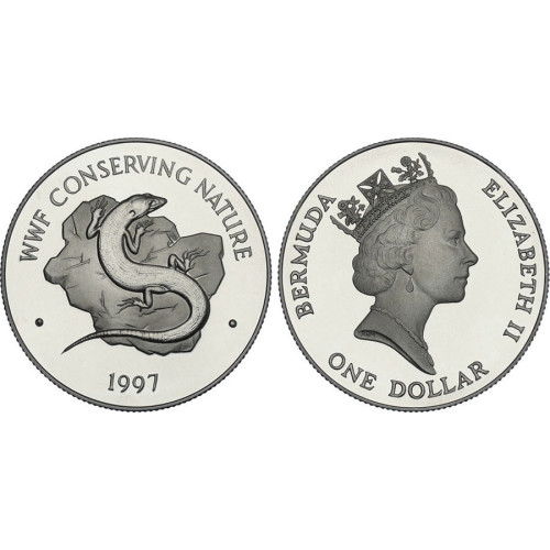 Bermuda, 1 Dollar 1997, Rock Skink