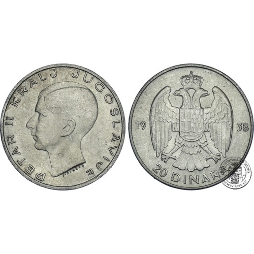 Yugoslavia, 20 Dinara 1938