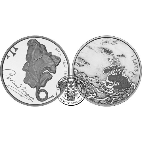 Latvia, 1 Lats 2013, Richard Wagner