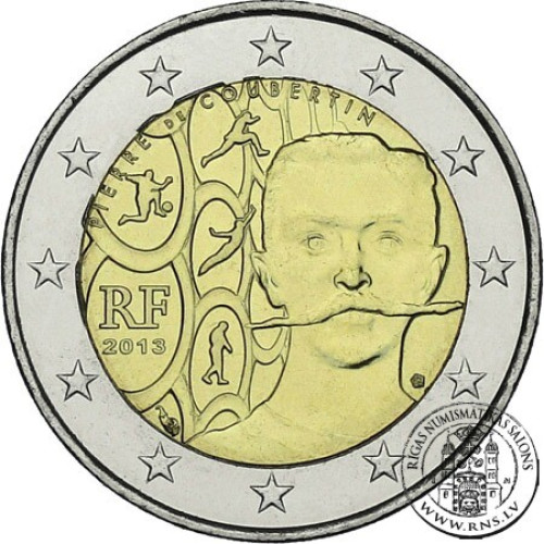 France, 2 Euro 2013, Pierre de Coubertin