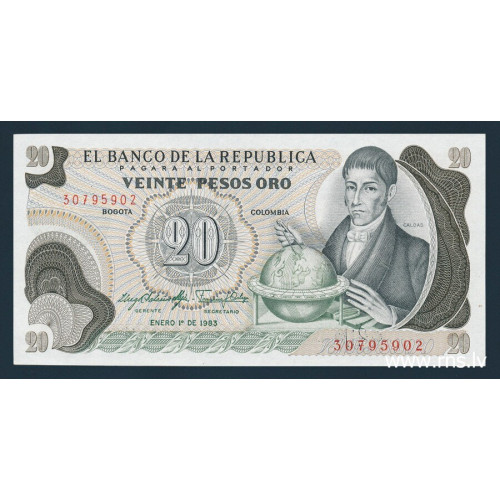 Colombia, 20 Pesos Oro 1983