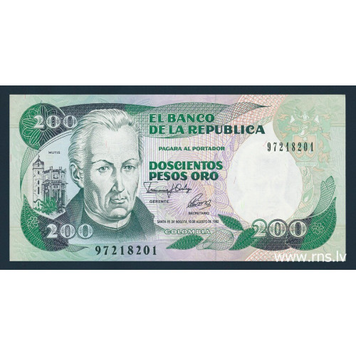 Colombia, 200 Pesos Oro 1992