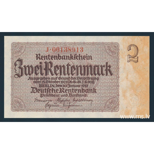 Germany, 2 Rentenmark 1937