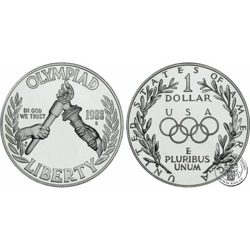 United States, 1 Dollar 1988, Olympics