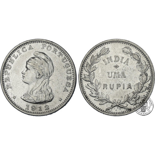 India (Portugese), 1 Rupee 1912