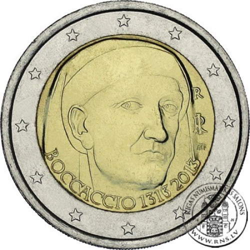 Italy, 2 Euro 2013, 700th Anniversary of the Birth of Giovanni Boccaccio