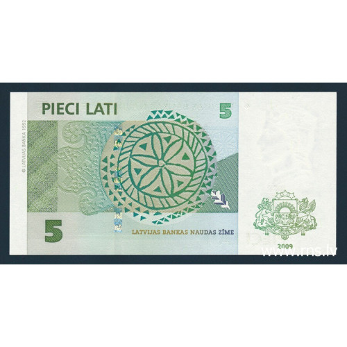 Latvia, 5 Lati 2009