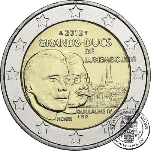 Luxembourg, 2 Euro 2012, 100th Anniversary of the death of the William IV