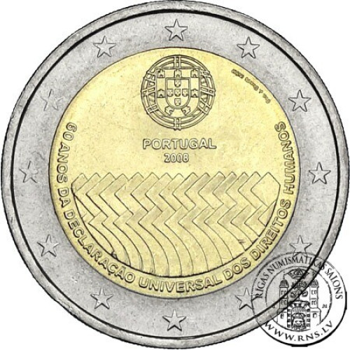 Portugal, 2 Euro 2008, 60th Anniversary of the Universal Declaration of Human Rights