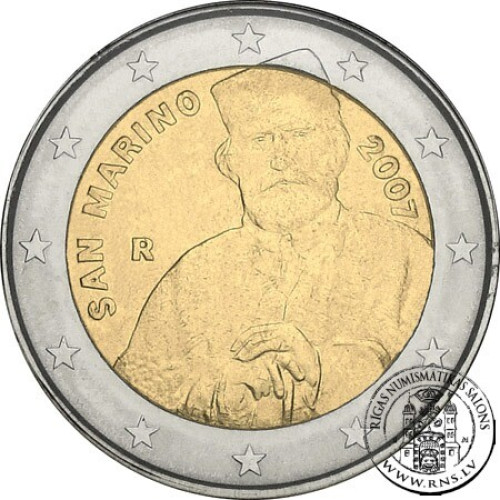 San Marino, 2 Euro 2007, 200th Birthday of Giuseppe Garibaldi