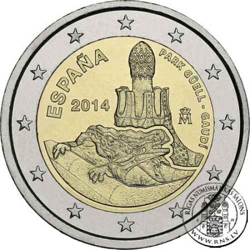 Spain, 2 Euro 2014,  Antonio Gaudi - Park Güell