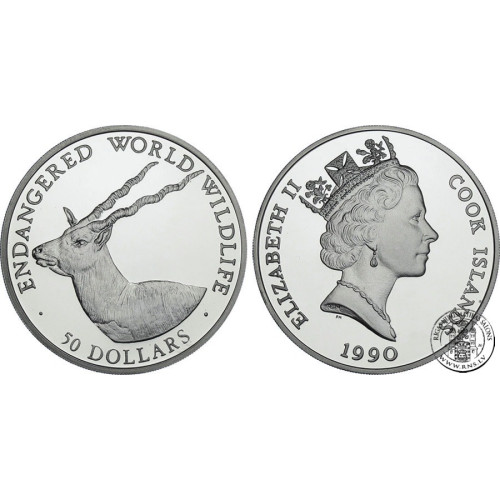 Cook Islands, 50 Dollars 1990, Blackbuck