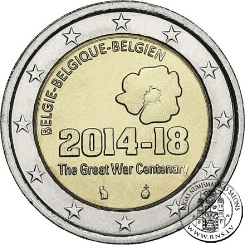 Belgium, 2 Euro 2014, 100 Years After the Beginning of the First World War