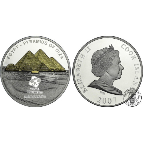 Cook Islands, 10 Dollars 2007, Pyrmids of Giza