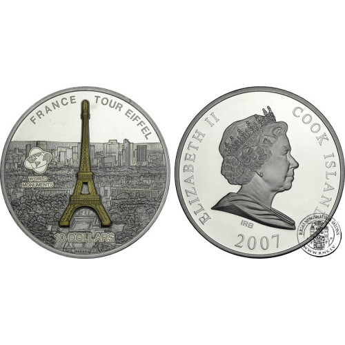 Cook Islands, 10 Dollars 2007, Eifel tower