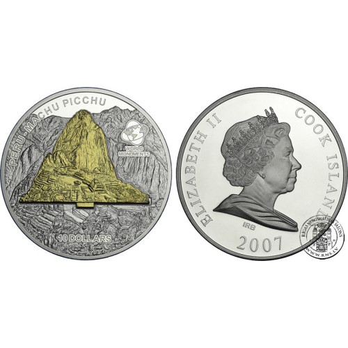 Cook Islands, 10 Dollars 2007, Machu Picchu