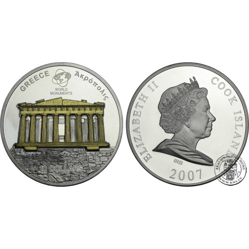 Cook Islands, 10 Dollars 2007, Acropolis of Athens