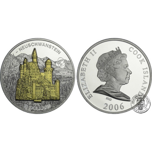 Cook Islands, 10 Dollars 2006, Neuschwanstein Castle