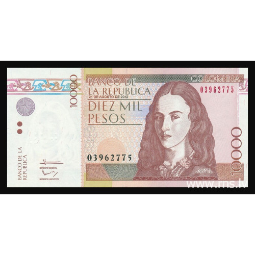 Colombia, 10000 Pesos 2012