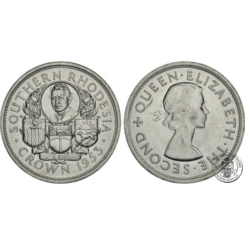 Southern Rhodesia, 1 Crown 1953, Cecil Rhodes