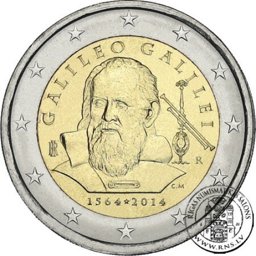 Italy, 2 Euro 2014, 450th Anniversary of the birth of Galileo Galilei