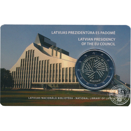 Latvija, 2 Euro 2015, Latvijas prezidentūra ES padomē (BU) (coincard)