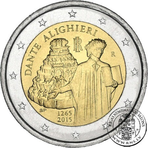 Italy, 2 Euro 2015, 750th Anniversary of the Birth of Dante Alighieri