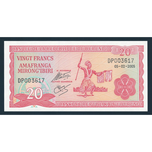 Burundi, 20 Francs 2005