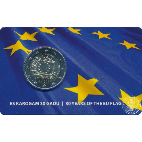 Latvia, 2 Euro 2015, The 30th anniversary of the EU flag (BU) (coincard)