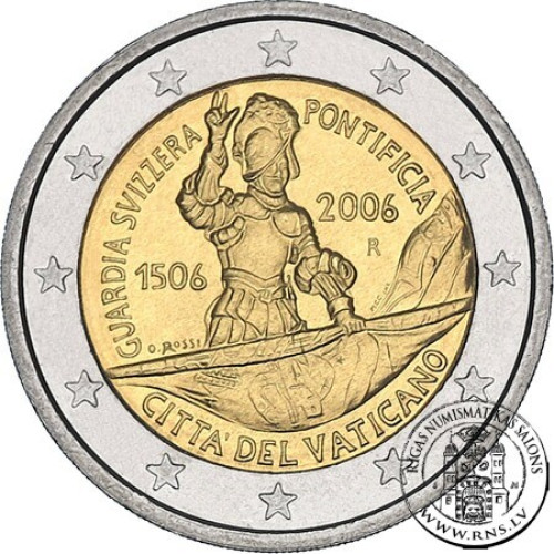 Vatican, 2 Euro 2006, 500th Anniversary of the Swiss Guard