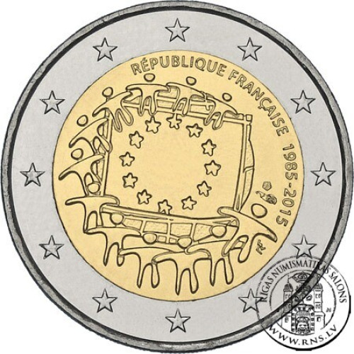 France, 2 Euro 2015, 30 Years of the EU Flag